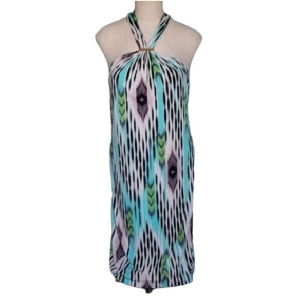 Jennifer Lopez Dress Green Halter Tie MIDI Women's Size Small WOMAN'S - Picture 1 of 5
